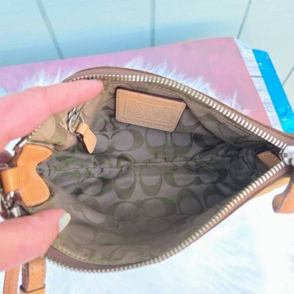 Coach Y2K Demi Striped Leather, Suede and Canvas Signature C Shoulder Bag - Picture 8 of 10